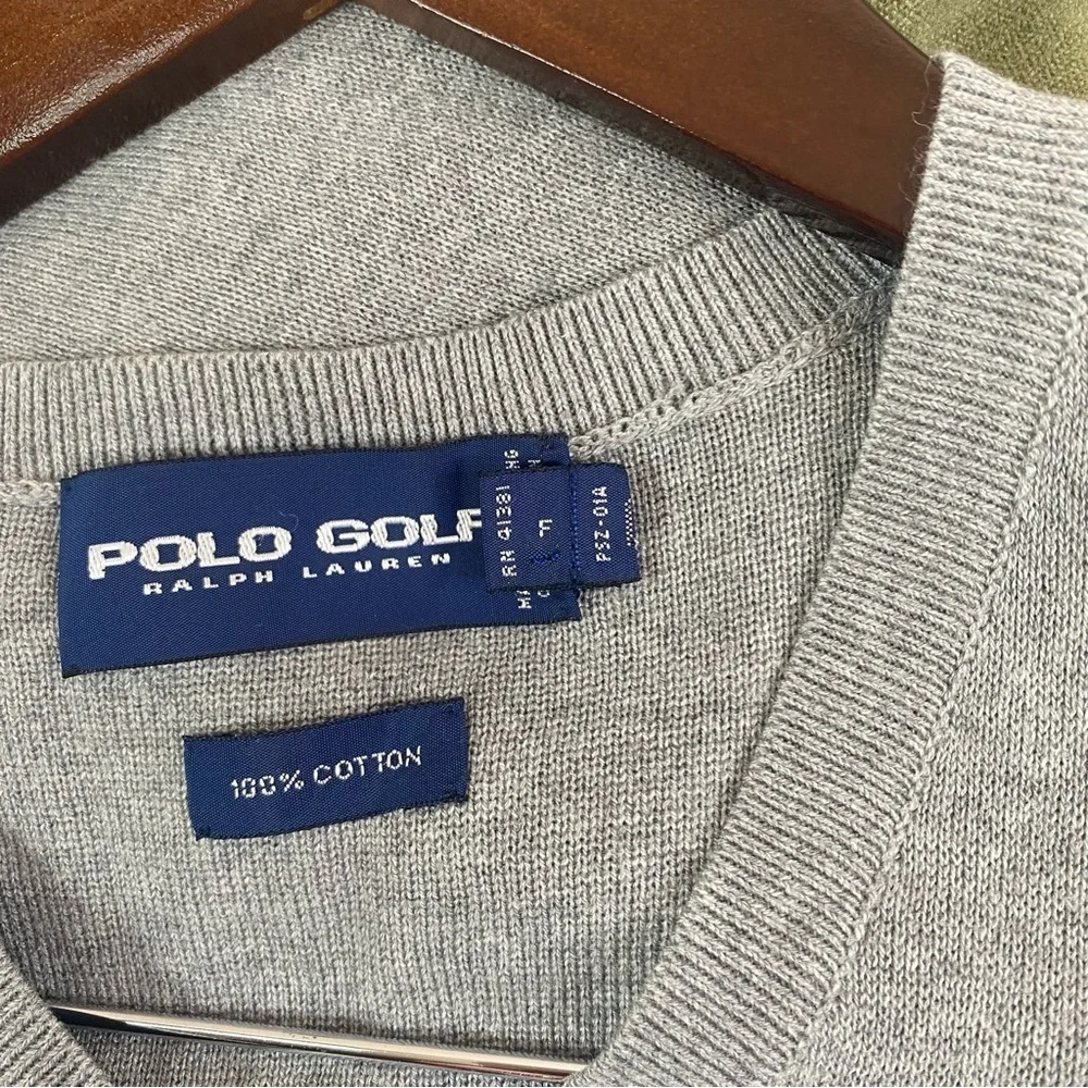 Polo Golf by Ralph Lauren V-Neck Gray Sleeveless Sweater Vest XL